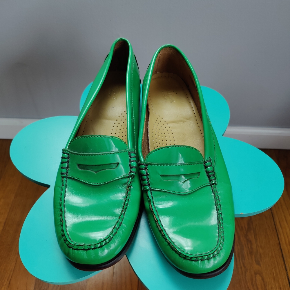 Green Leather Loafers
